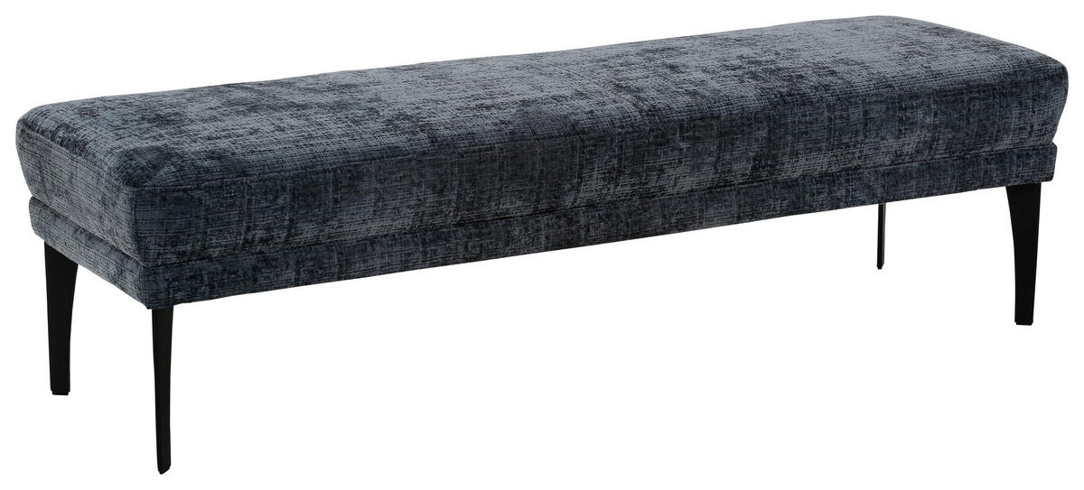 HOCKERBANK 180/57/57 cm   - Schwarz/Dunkelblau, Design, Textil/Metall (180/57/57cm) - Moderano