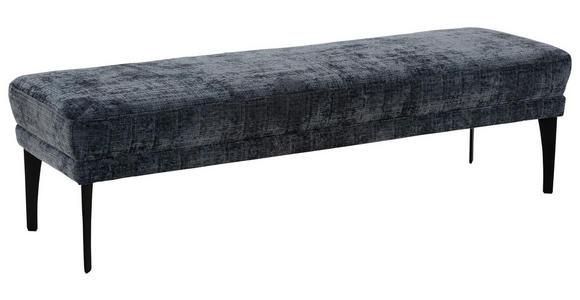 HOCKERBANK 180/57/57 cm - Schwarz/Dunkelblau, Design, Textil/Metall (180/57/57cm) - Moderano