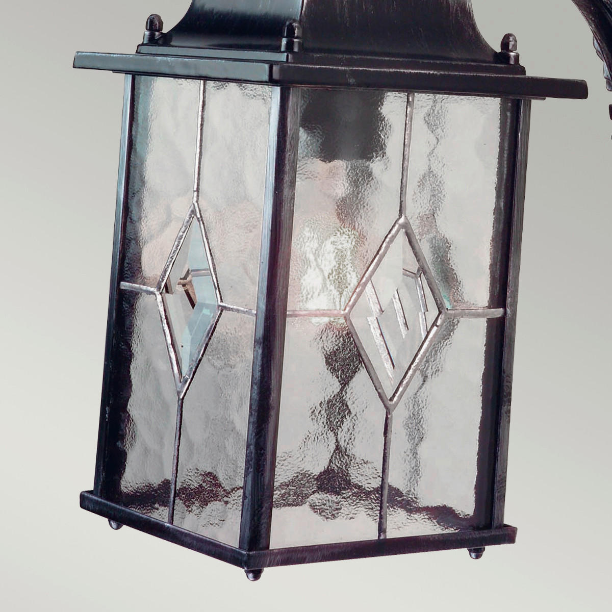 AUSSENWANDLEUCHTE - Silberfarben/Schwarz, Konventionell, Glas/Metall (15.9/37/28.6cm) - Elstead Lighting