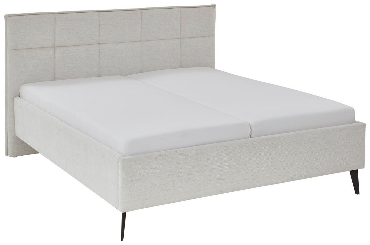 POLSTERBETT 180/200 cm,  in Beige, Lattenrost, Bettkasten,  - Birkefarben/Beige, Design, Holz/Textil (180/200cm) - Xora