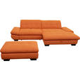 ECKSOFA  in Mikrofaser Orange  290/198 cm  - Schwarz/Orange, Design, Textil/Metall (290/198cm) - Xora
