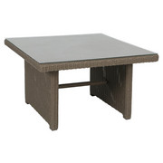 LOUNGETISCH - Braun/Grau, MODERN, Glas/Kunststoff (110/110/65cm) - Ambia Garden