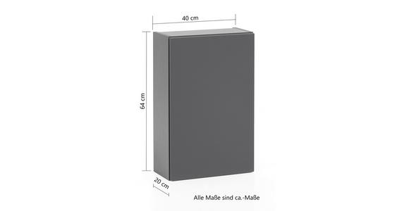 HÄNGESCHRANK 40/64/20 cm  - Graphitfarben/Grau, Natur, Holzwerkstoff (40/64/20cm) - Xora