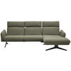 ECKSOFA in Flachgewebe Greige  259/152 cm  - Greige/Schwarz, Design, Textil/Metall (259/152cm) - Dieter Knoll