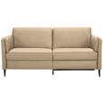 3-SITZER-SOFA Latina in Echtleder Beige   - Beige/Schwarz, Design, Leder/Metall (190/84/99cm) - Dieter Knoll
