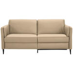3-SITZER-SOFA Latina in Echtleder Beige   - Beige/Schwarz, Design, Leder/Metall (190/84/99cm) - Dieter Knoll