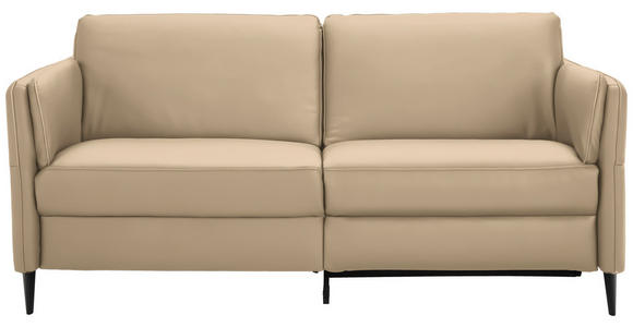 3-SITZER-SOFA Latina in Echtleder Beige   - Beige/Schwarz, Design, Leder/Metall (190/84/99cm) - Dieter Knoll