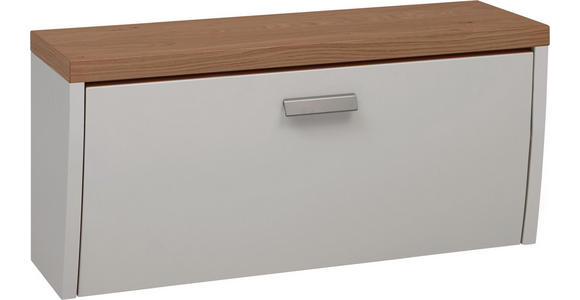 GARDEROBENBANK Wildeiche furniert Eichefarben, Weiß - Eichefarben/Alufarben, Design, Holz/Metall (92/42,5/31cm) - Dieter Knoll