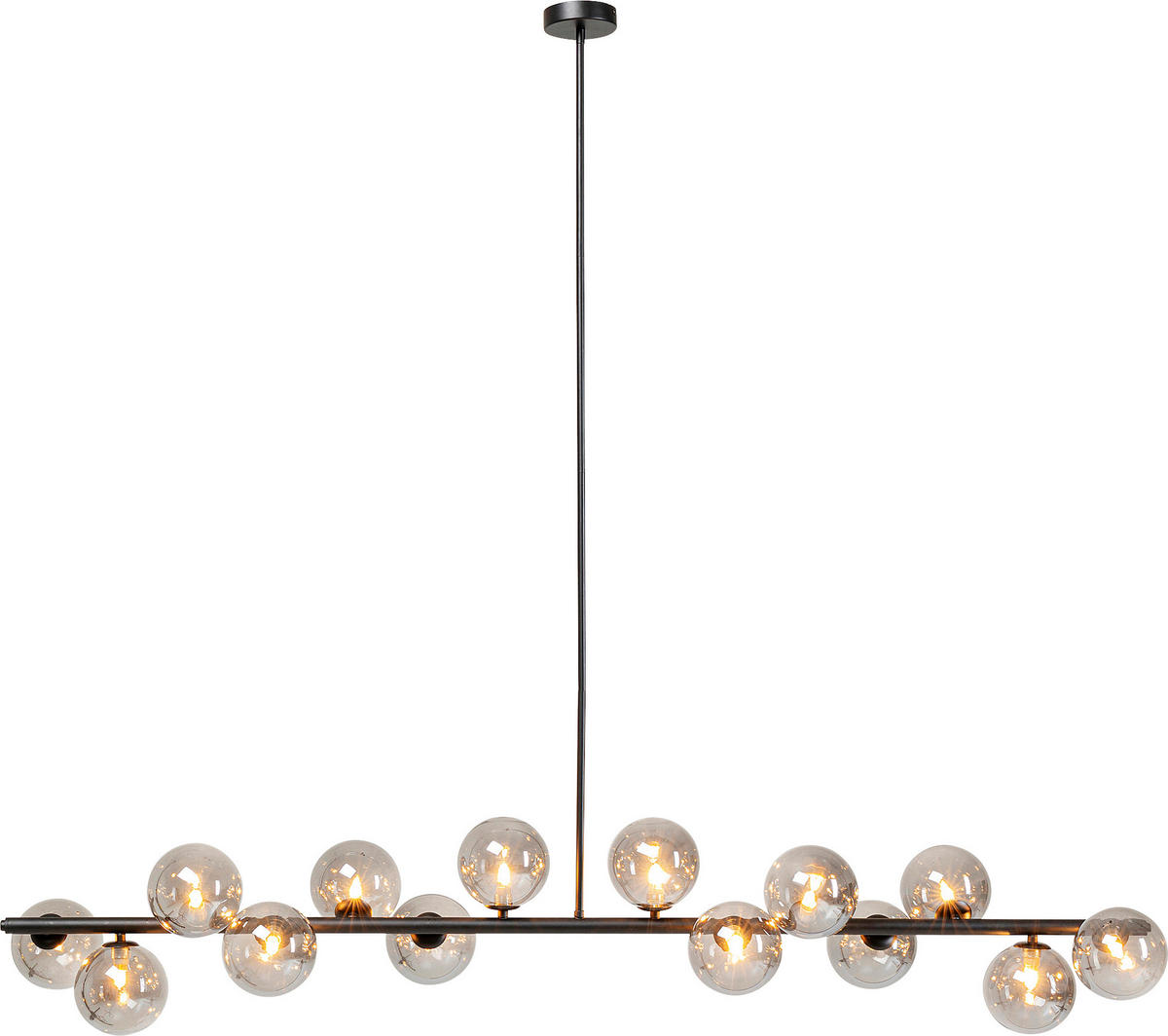 HÄNGELEUCHTE SCALA BALLS 150/140/27 cm   - Schwarz/Grau, Design, Glas/Metall (150/140/27cm) - Kare-Design