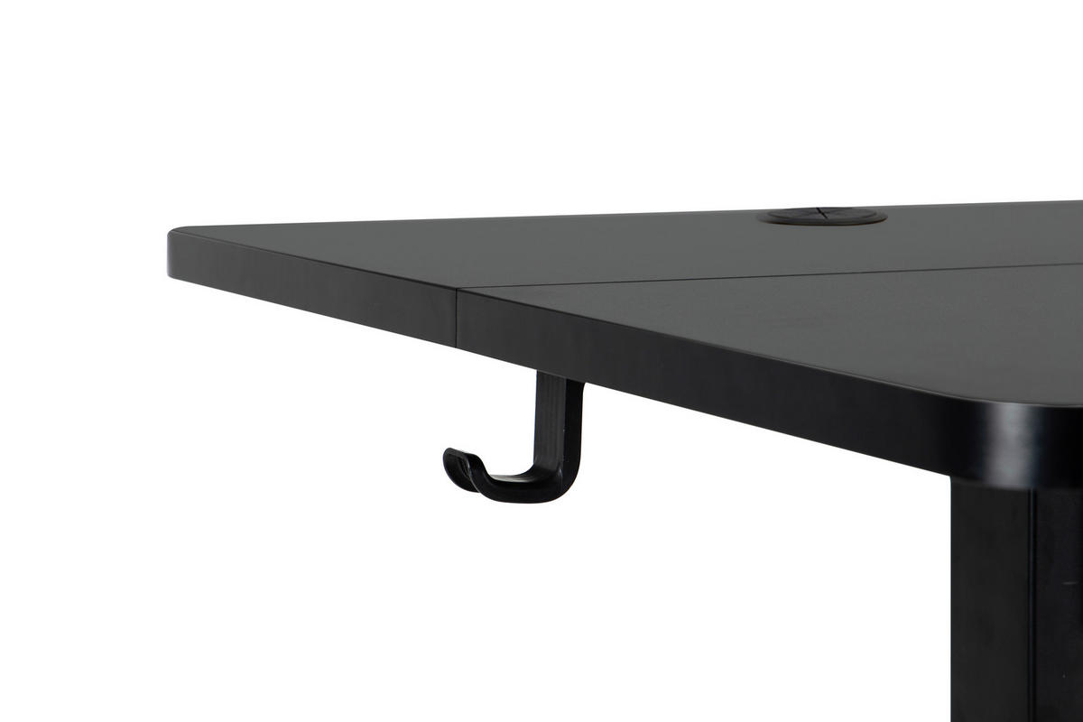 SCHREIBTISCH 140/70/72/118 cm Schwarz elektrisch höhenverstellbar  - Schwarz, MODERN, Holzwerkstoff/Metall (140/70/72/118cm) - Livetastic