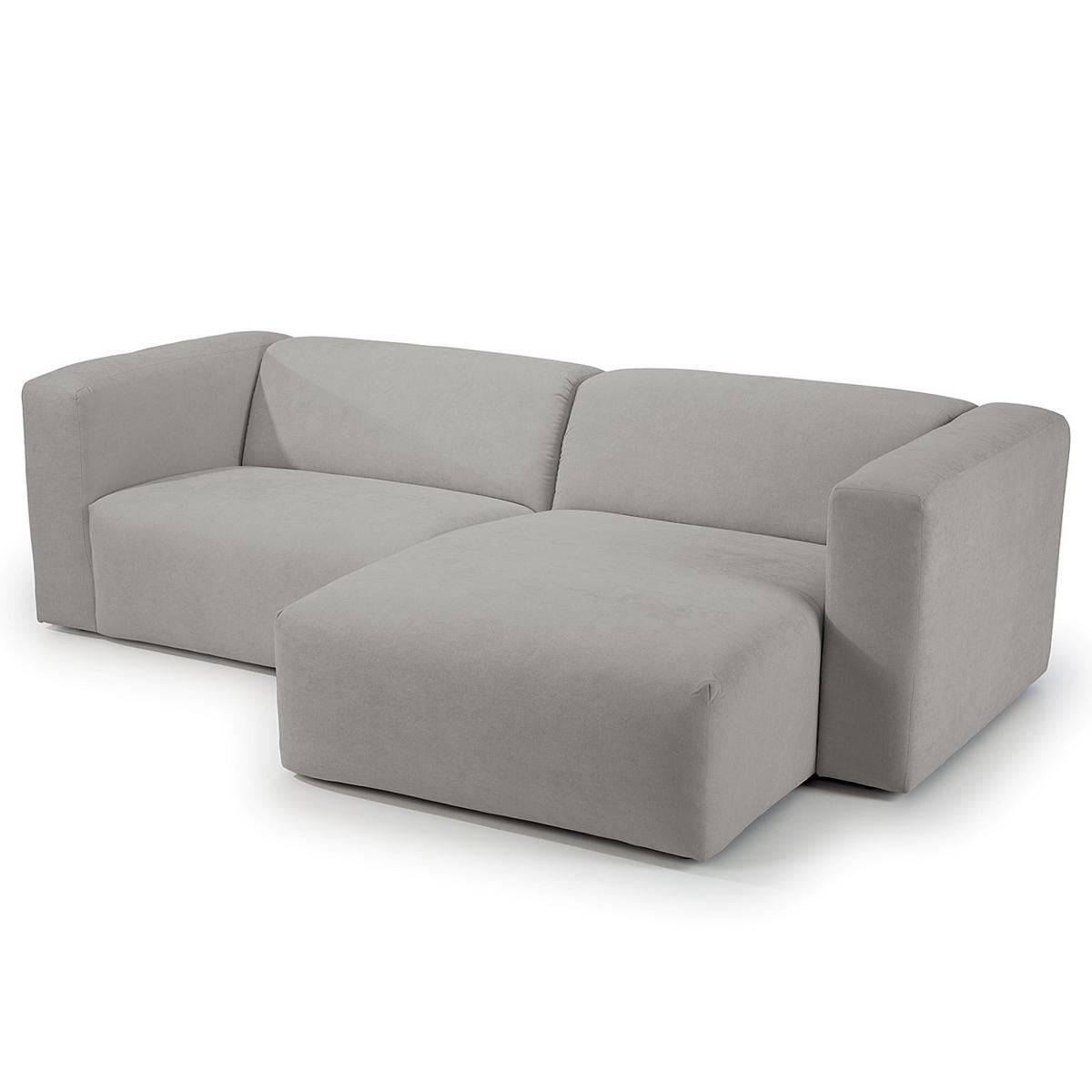 ECKSOFA in Struktur Grau   - Grau, MODERN, Textil (255/72/160cm) - Trendmanufaktur