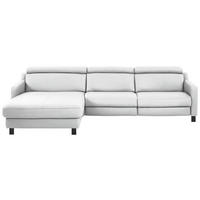 CANAPÉ D'ANGLE cuir véritable blanc  - noir/blanc, Design, cuir/métal (176/291cm) - Valdera