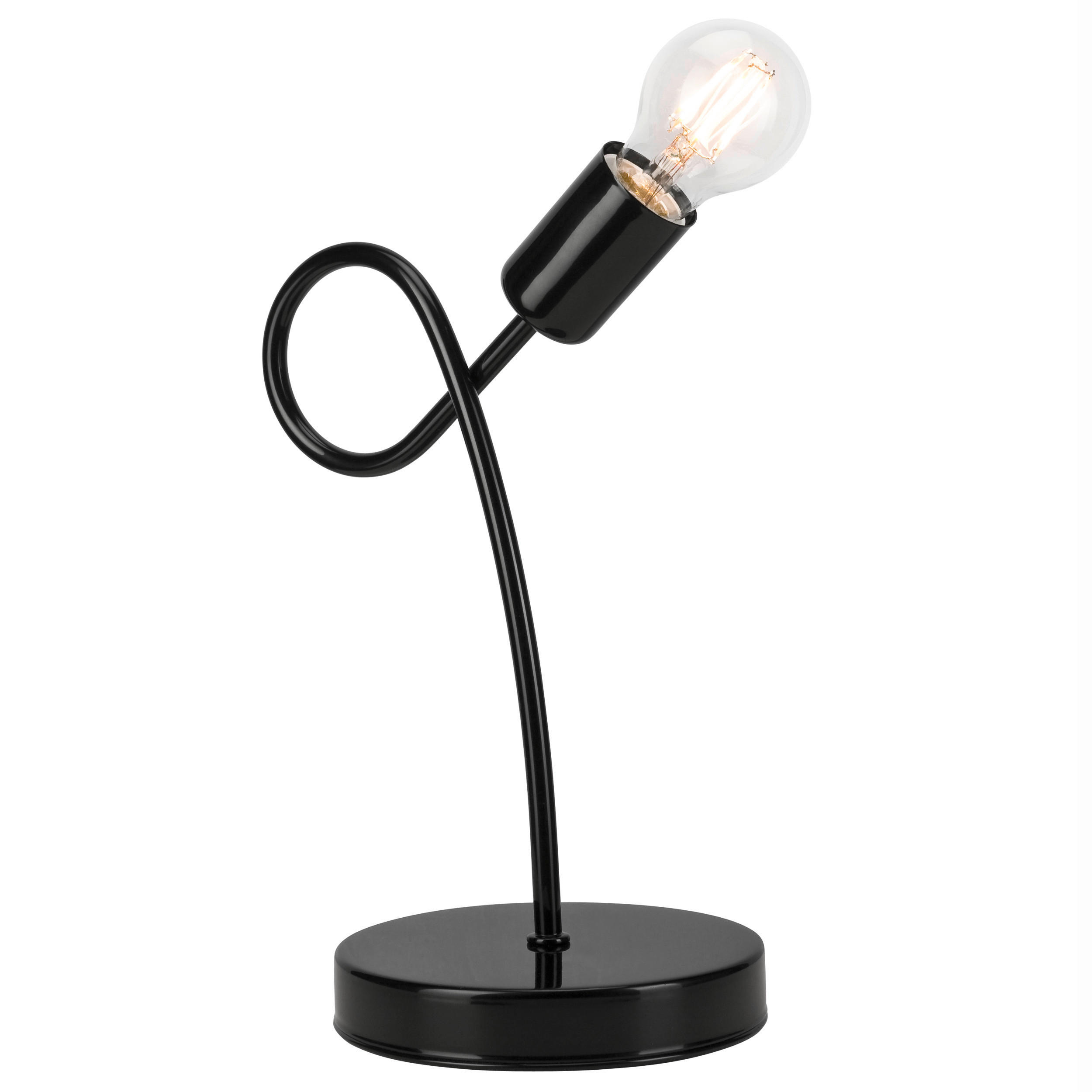 SCHREIBTISCHLEUCHTE CAMILLA 32/32/19 cm   - Schwarz Hochglanz/Weiß Hochglanz, KONVENTIONELL, Metall (32/32/19cm)