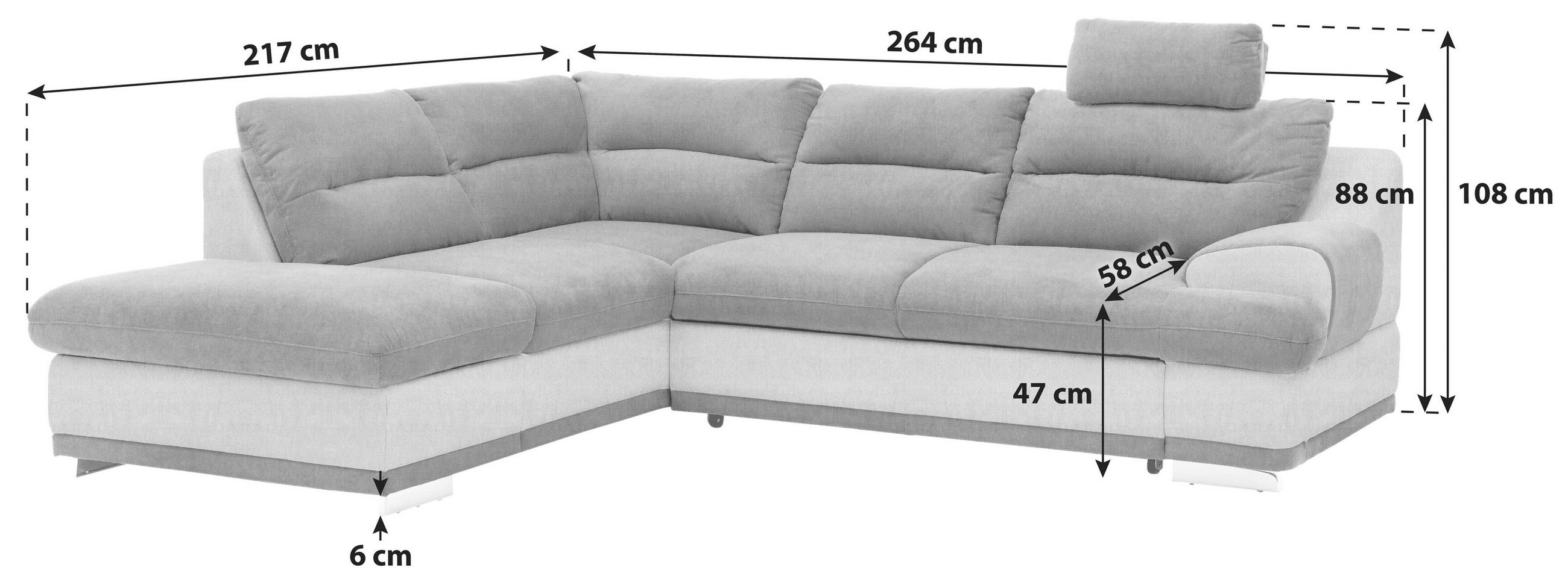 WOHNLANDSCHAFT in Velours Braun  - Chromfarben/Braun, Konventionell, Textil/Metall (217/264cm) - MID.YOU