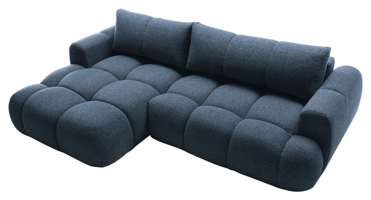 ECKSOFA Dunkelblau Struktur  - Schwarz/Dunkelblau, KONVENTIONELL, Kunststoff/Textil (172/272cm) - Carryhome