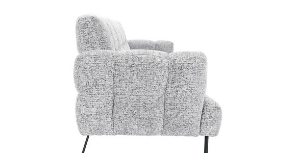 SITZBANK 176/91/78 cm Chenille Weiß Metall  - Schwarz/Weiß, Design, Textil/Metall (176/91/78cm) - Novel