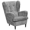 OHRENSESSEL Webstoff Grau  - Schwarz/Grau, KONVENTIONELL, Holz/Textil (78/102/98cm) - MID.YOU
