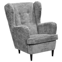 OHRENSESSEL in Webstoff Grau  - Schwarz/Grau, Konventionell, Holz/Textil (78/102/98cm) - MID.YOU