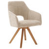 ARMLEHNSTUHL  in Webstoff  - Wildeiche/Beige, KONVENTIONELL, Holz/Textil (57/84/57cm) - Voleo