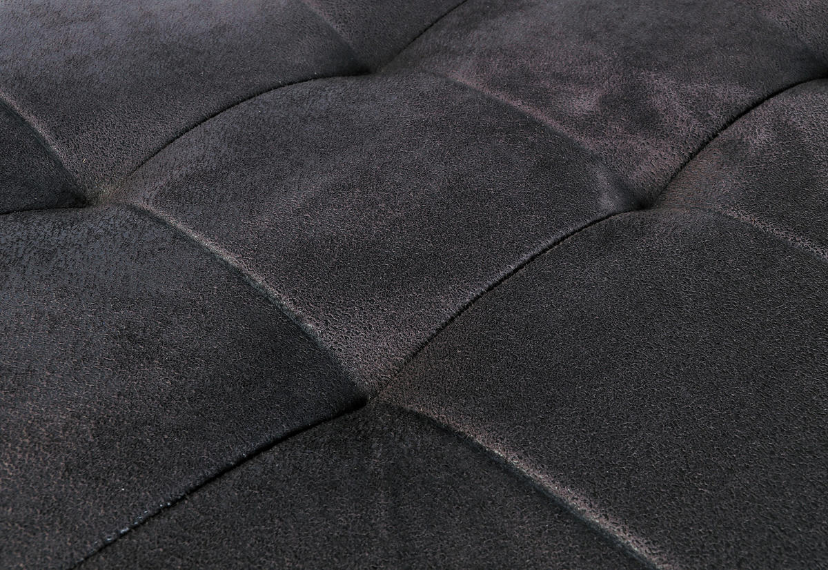 SITZBANK in Metall, Textil Schwarz  - Schwarz, MODERN, Textil/Metall (140/49/48cm) - MID.YOU