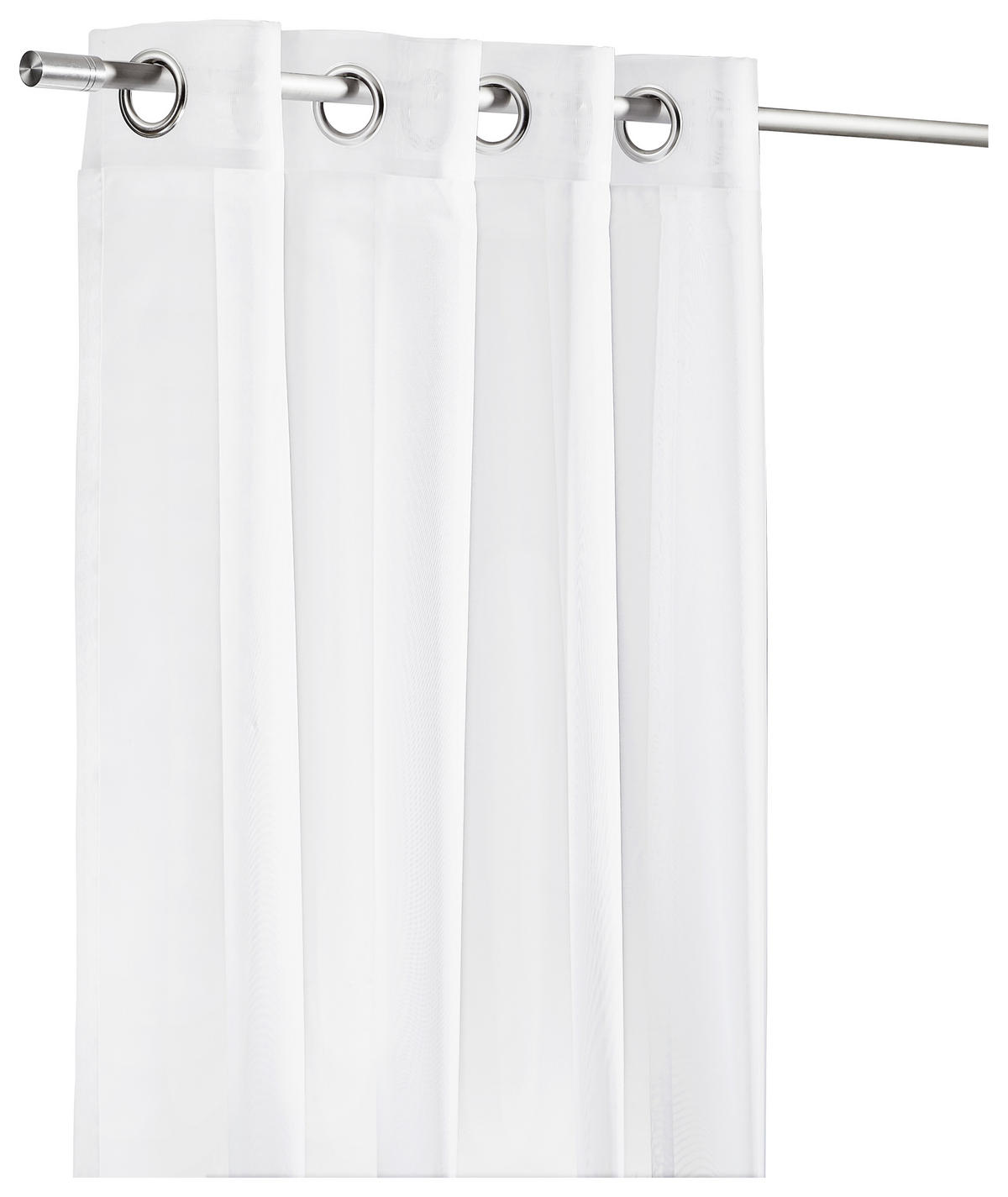 ZÁVĚS S OČKY, průhledné, 140/245 cm - bílá, Basics, textil (140/245cm) - Boxxx