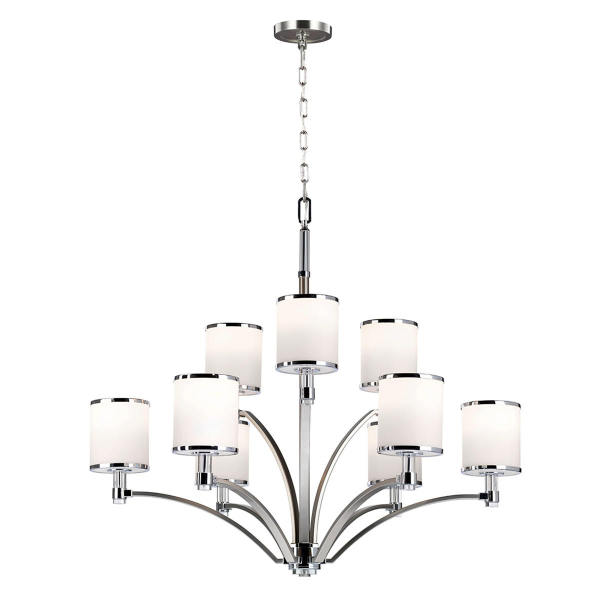 KRONLEUCHTER Elstead Prospect 91.7/99.7 cm   - Chromfarben/Nickelfarben, Design, Glas/Metall (91.7/99.7cm) - Elstead Lighting