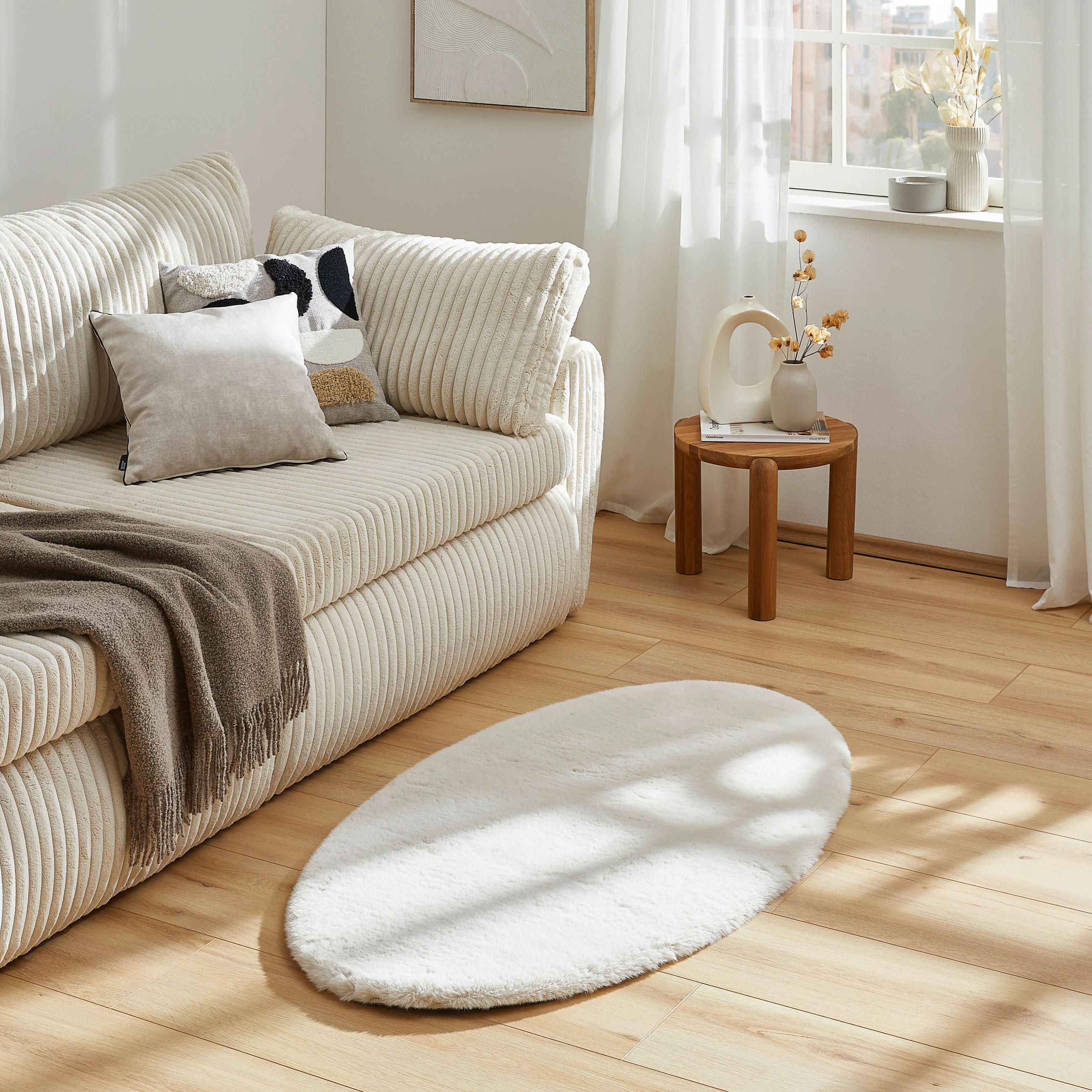 KOBEREC S VYSOKÝM VLASEM, 70/130 cm, světle hnědá - světle hnědá, Design, textil (70/130cm) - Novel