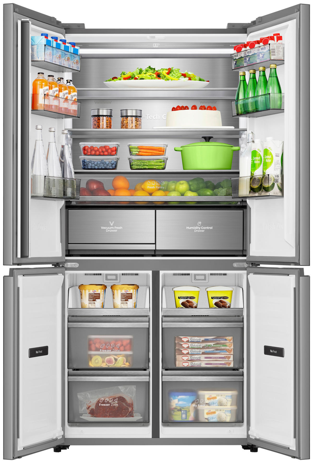 FRENCH-DOOR RQ5P605NSVE  - Edelstahlfarben, Trend (91,1/190/60cm) - Hisense