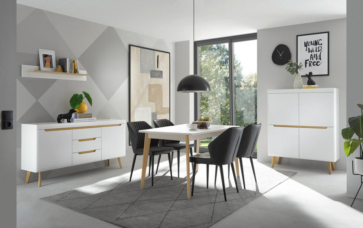 SIDEBOARD  in 160/83/40 cm  - Eichefarben/Weiß, Design, Holzwerkstoff (160/83/40cm) - MID.YOU