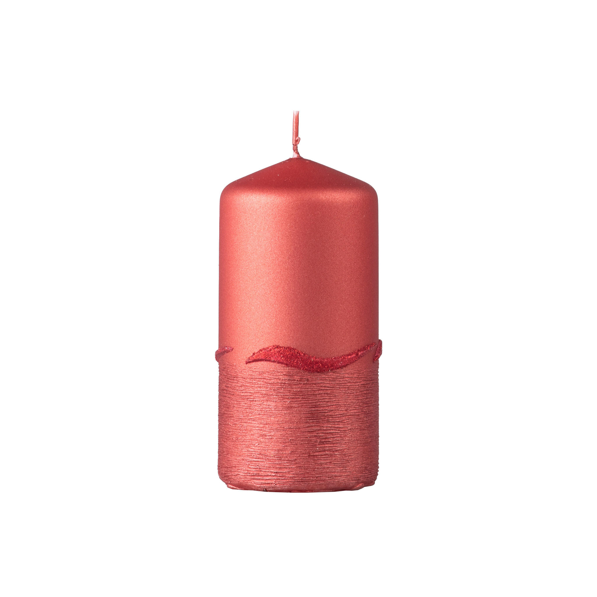VÁLCOVÁ SVÍČKA - vínově červená, Basics, přírodní materiály (5/10cm)