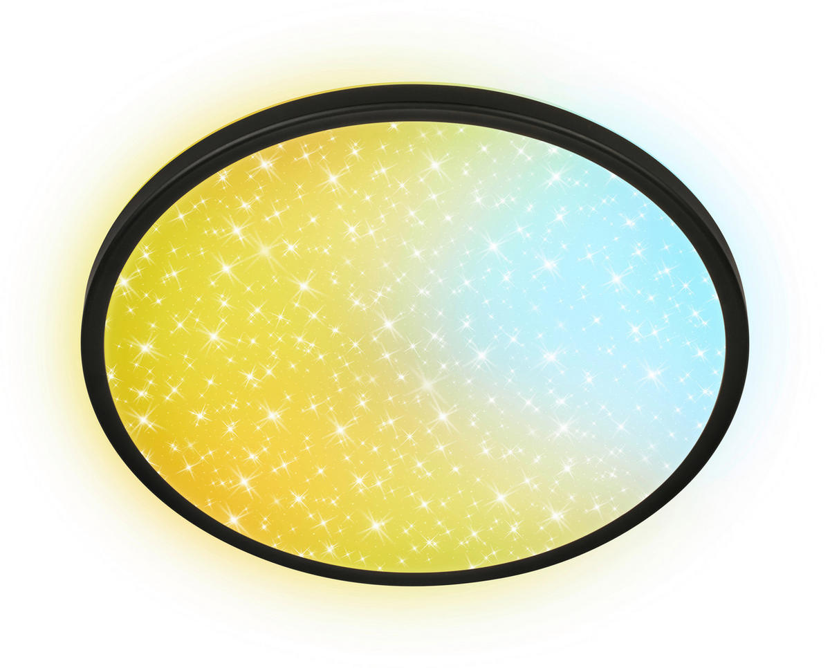 LED-DECKENLEUCHTE Aura Glow 37,5/4,5 cm   - Schwarz, KONVENTIONELL, Kunststoff (37,5/4,5cm) - Briloner
