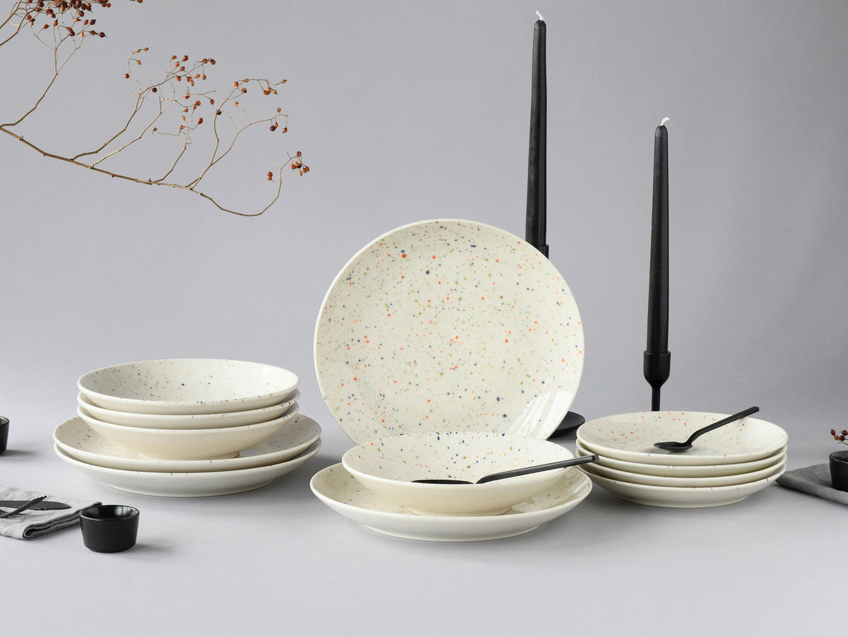 SERVIS Confetti 12 delar  - cremefärgad, Basics, keramik - Creatable