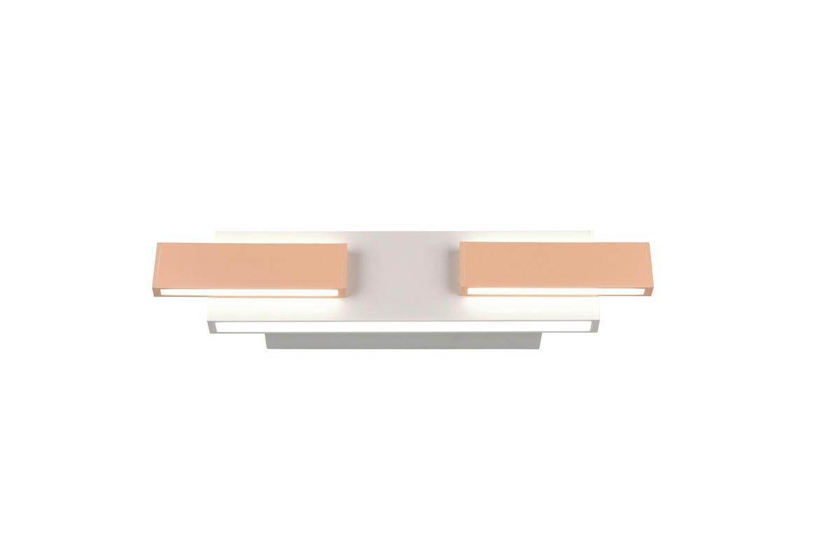 LED-WANDLEUCHTE Rivera 36/8/7 cm   - Aprikose/Grau, Design, Metall (36/8/7cm) - Musterring
