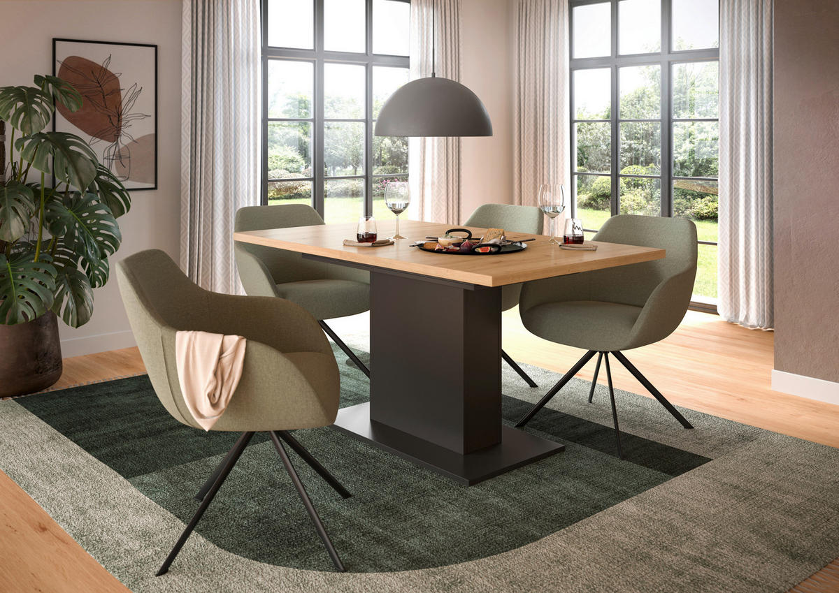 AUSZIEHTISCH Eiche Artisan rechteckig  ausziehbar  - Eiche Artisan/Grau, KONVENTIONELL, Holzwerkstoff (150-190/76/90cm)