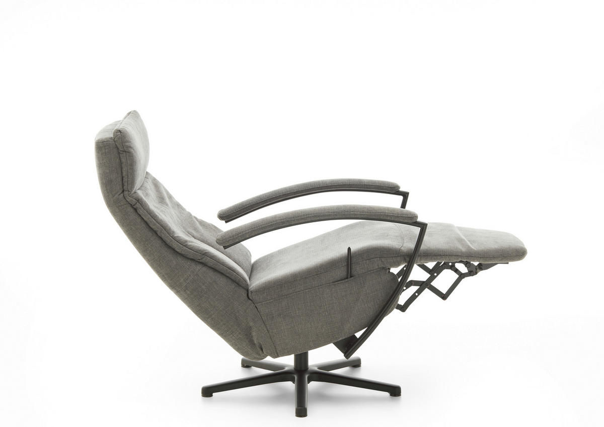 RELAXSESSEL in Textil Grau  - Schwarz/Grau, Design, Textil/Metall (76/110/83cm) - Beldomo Speed