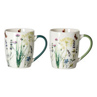 KAFFEEBECHER Butterfly  360 ml   - Weiß/Grün, KONVENTIONELL, Keramik (12,5/8,5/10,5cm) - Ritzenhoff Breker
