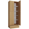GARDEROB 70/200/39 cm 4-dörrar - bokfärgad/grå, Modern, trämaterial/plast (70/200/39cm) - MID.YOU