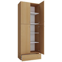 GARDEROB 70/200/39 cm 4-dörrar - bokfärgad/grå, Modern, trämaterial/plast (70/200/39cm) - MID.YOU
