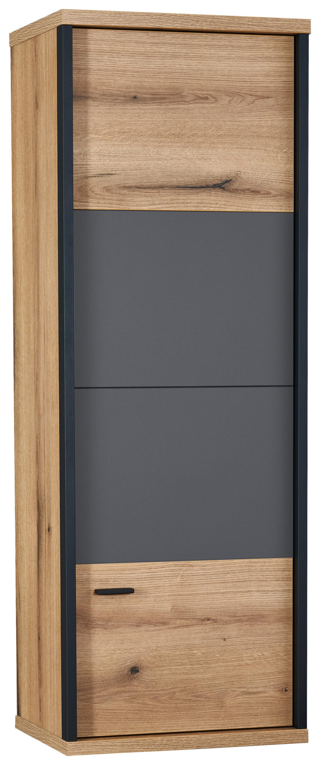 HÄNGEVITRINE Schwarz, Eichefarben, Dunkelgrau  49,8/140,6/38 cm  - Eichefarben/Dunkelgrau, Konventionell, Holzwerkstoff/Metall (49,8/140,6/38cm) - Xora