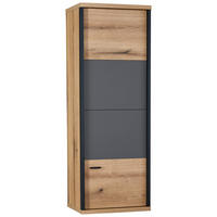 HÄNGEVITRINE in Schwarz, Eichefarben, Dunkelgrau   - Eichefarben/Dunkelgrau, KONVENTIONELL, Holzwerkstoff/Metall (49,8/140,6/38cm) - Xora
