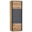 HÄNGEVITRINE in Schwarz, Eichefarben, Dunkelgrau   - Eichefarben/Dunkelgrau, KONVENTIONELL, Holzwerkstoff/Metall (49,8/140,6/38cm) - Xora