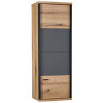 HÄNGEVITRINE in Schwarz, Eichefarben, Dunkelgrau   - Eichefarben/Dunkelgrau, KONVENTIONELL, Holzwerkstoff/Metall (49,8/140,6/38cm) - Xora