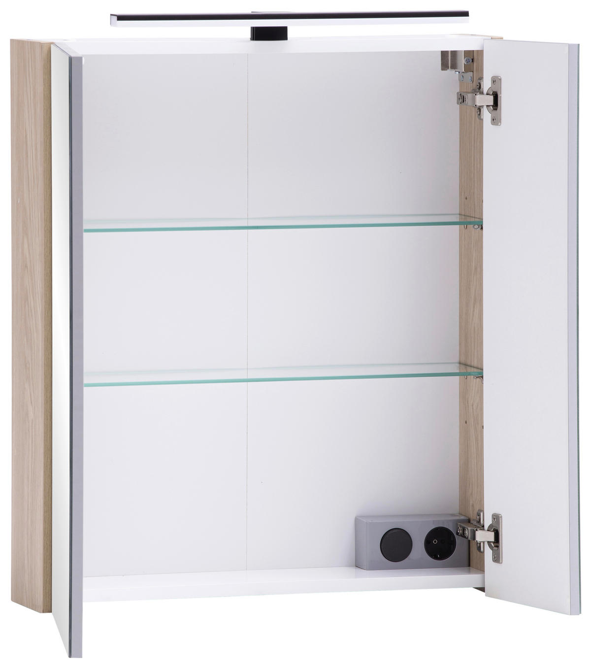 SPIEGELSCHRANK 60/74,4/16 cm  - Eichefarben, KONVENTIONELL, Glas/Holzwerkstoff (60/74,4/16cm) - Stylife