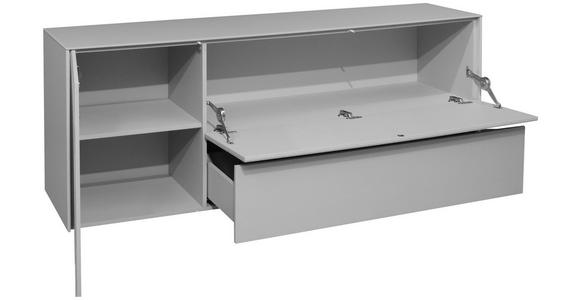 LOWBOARD Imola in 169/63/42 cm - Hellgrau/Schwarz, Design, Glas/Holzwerkstoff (169/63/42cm) - Novel