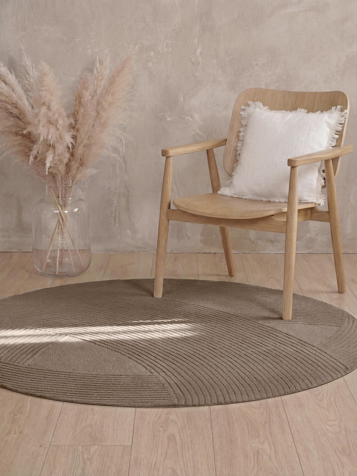 WOLLTEPPICH 200 cm Kensington Braun rund  - Braun, Basics, Textil (200cm) - Ted Baker