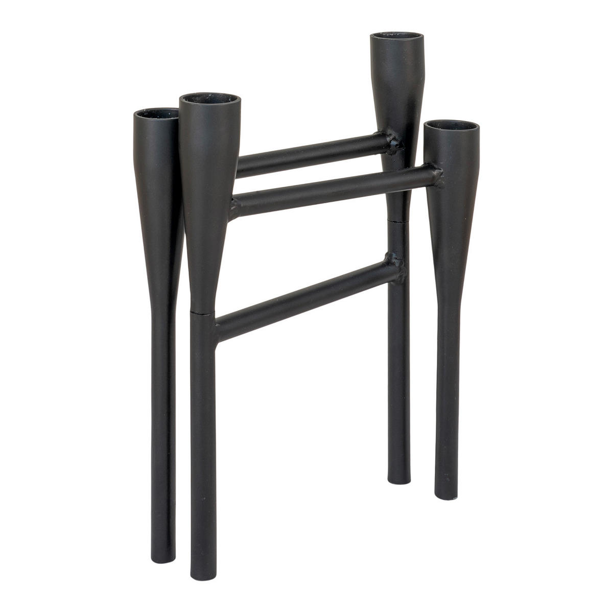 KERZENHALTER - Schwarz, Basics, Metall (28/21/15cm)