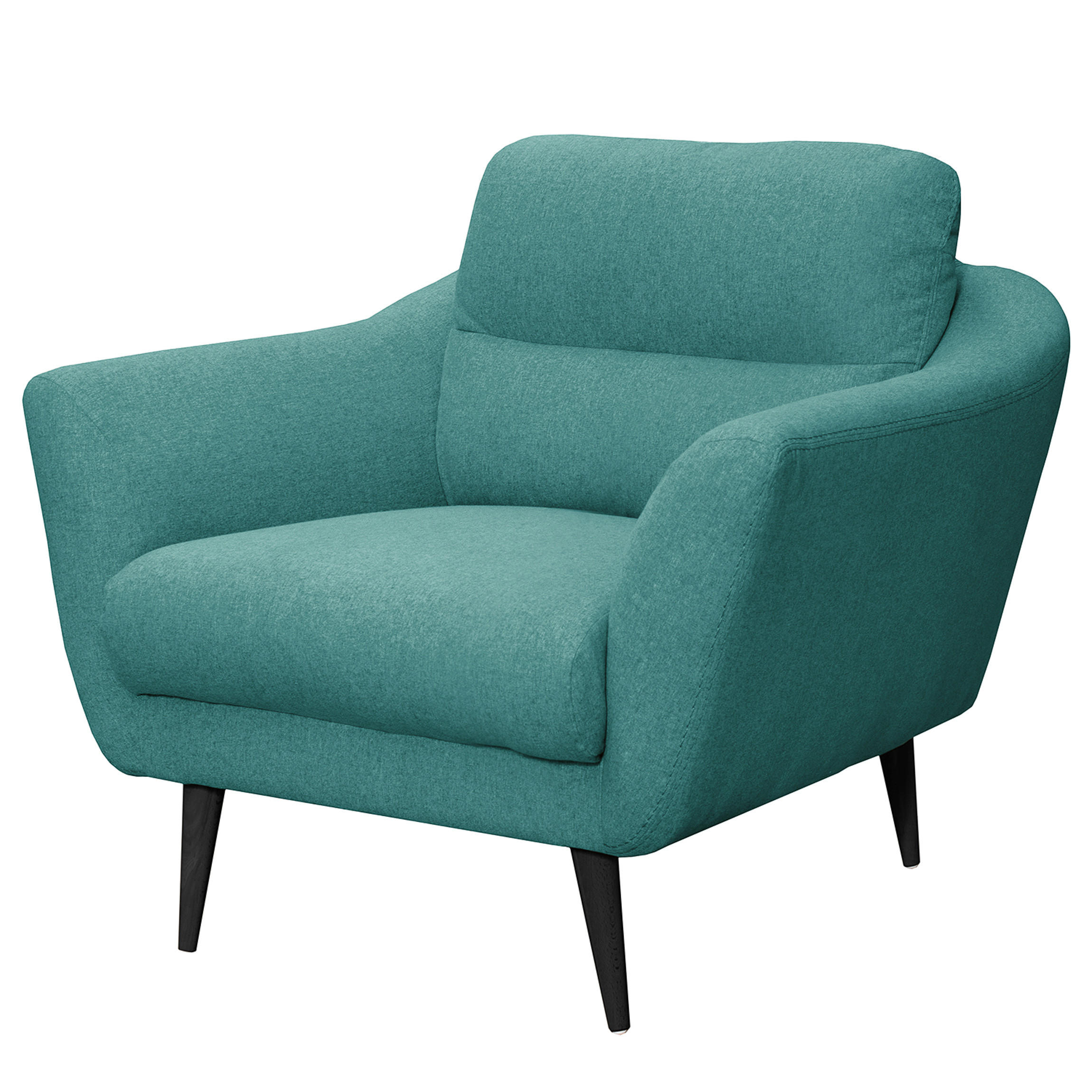 SESSEL in Webstoff Türkis  - Türkis/Schwarz, Design, Holz/Textil (92/87/88cm) - Livetastic