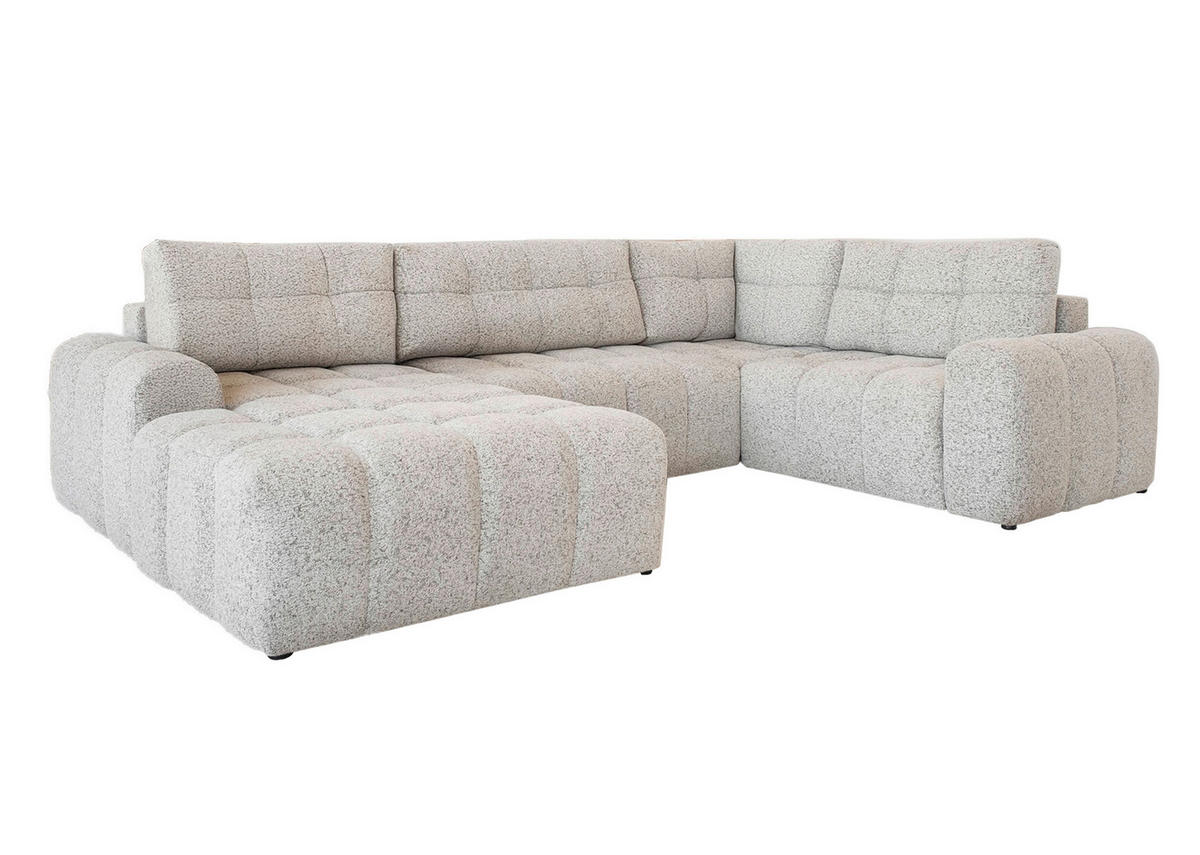 WOHNLANDSCHAFT in Taupe  - Taupe/Schwarz, Design, Kunststoff/Textil (184/333/213cm) - MID.YOU