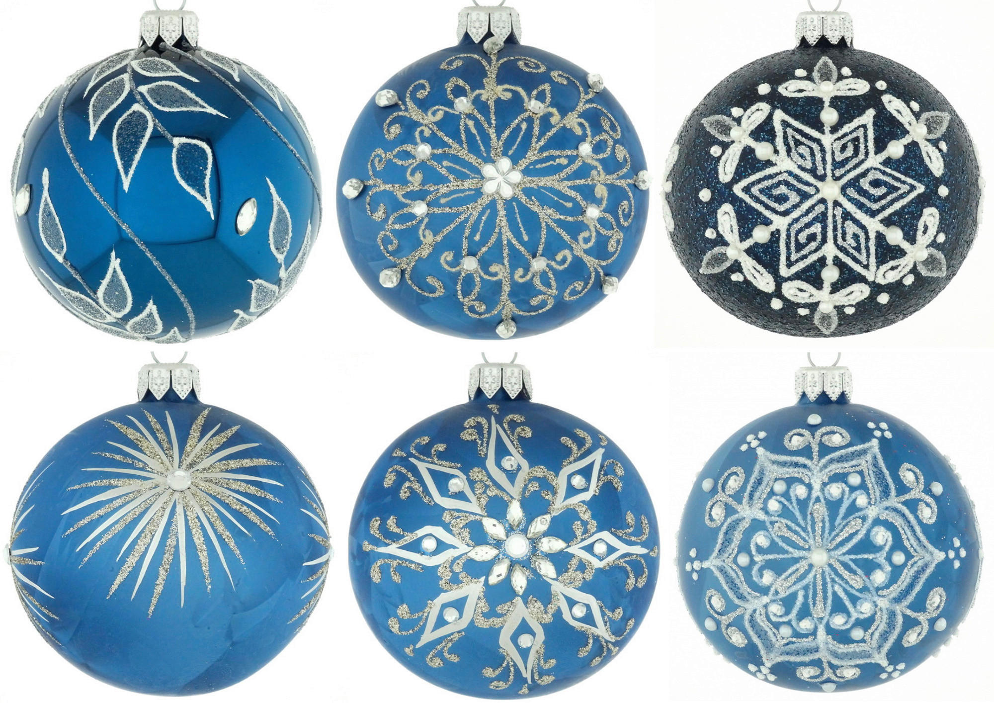 KARÁCSONYFAGÖMB - kék, Lifestyle, Üveg/fém (8cm) - X-Mas