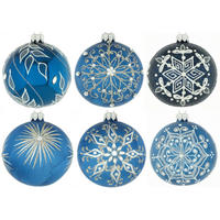 KARÁCSONYFAGÖMB - kék, Lifestyle, Üveg/fém (8cm) - X-Mas